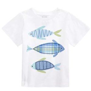 2/$10 Blue Plaid Fishies Tee, Baby Boys